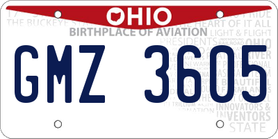 OH license plate GMZ3605