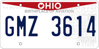 OH license plate GMZ3614