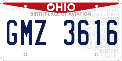 OH license plate GMZ3616