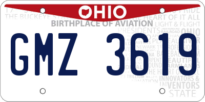 OH license plate GMZ3619