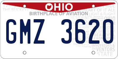 OH license plate GMZ3620