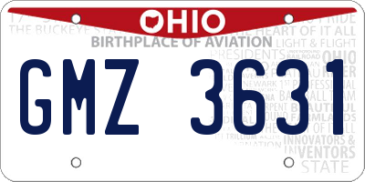 OH license plate GMZ3631