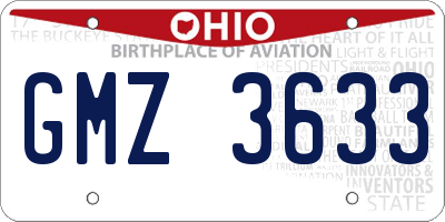OH license plate GMZ3633