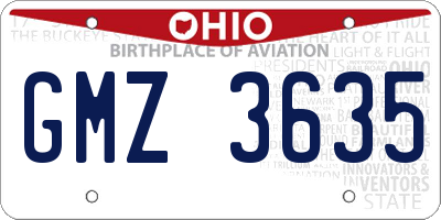 OH license plate GMZ3635