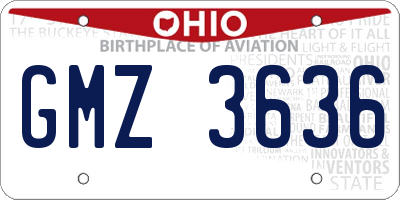 OH license plate GMZ3636