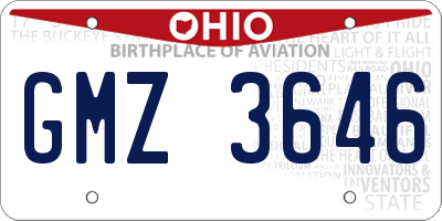 OH license plate GMZ3646