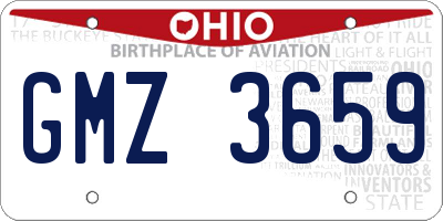 OH license plate GMZ3659