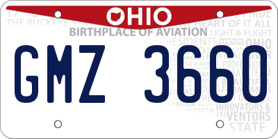 OH license plate GMZ3660
