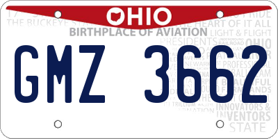OH license plate GMZ3662