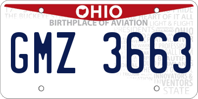 OH license plate GMZ3663