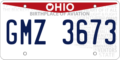 OH license plate GMZ3673