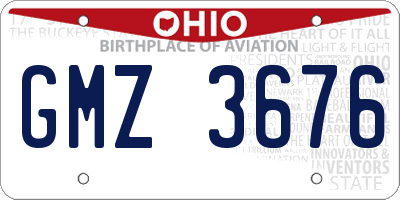 OH license plate GMZ3676