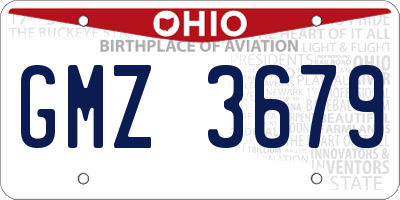 OH license plate GMZ3679