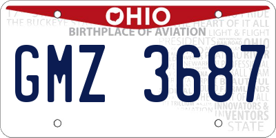 OH license plate GMZ3687
