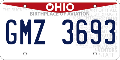 OH license plate GMZ3693