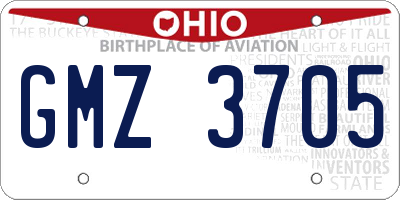 OH license plate GMZ3705