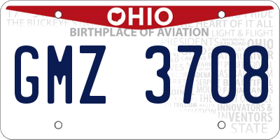 OH license plate GMZ3708