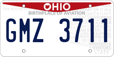 OH license plate GMZ3711