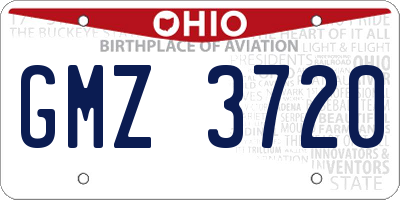 OH license plate GMZ3720