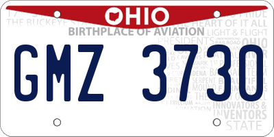 OH license plate GMZ3730