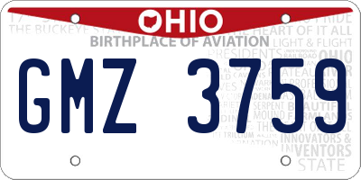 OH license plate GMZ3759