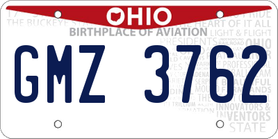 OH license plate GMZ3762