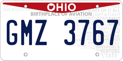 OH license plate GMZ3767