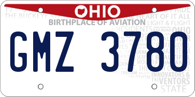 OH license plate GMZ3780