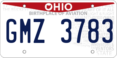 OH license plate GMZ3783