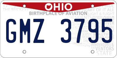 OH license plate GMZ3795