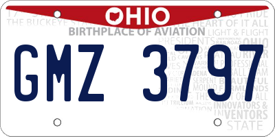 OH license plate GMZ3797