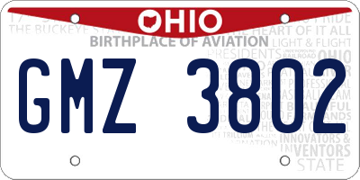OH license plate GMZ3802