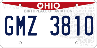 OH license plate GMZ3810