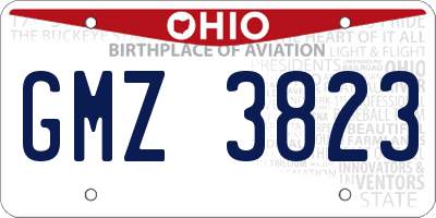 OH license plate GMZ3823