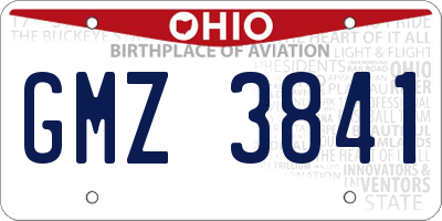 OH license plate GMZ3841