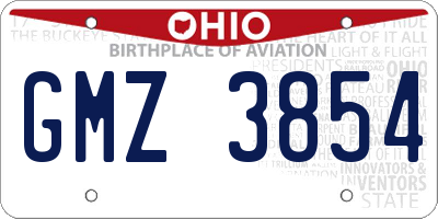 OH license plate GMZ3854