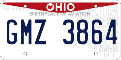 OH license plate GMZ3864