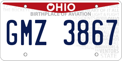 OH license plate GMZ3867