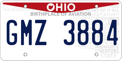 OH license plate GMZ3884