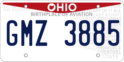 OH license plate GMZ3885