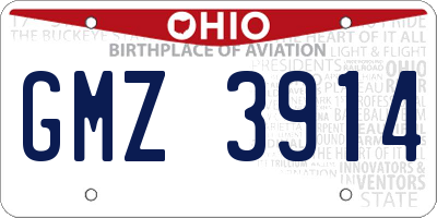OH license plate GMZ3914