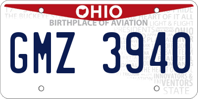 OH license plate GMZ3940