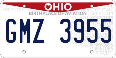 OH license plate GMZ3955