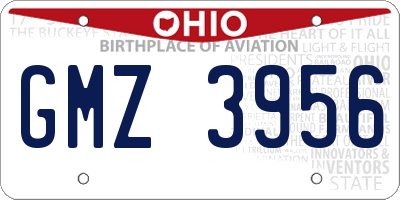 OH license plate GMZ3956