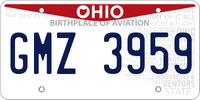 OH license plate GMZ3959