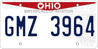 OH license plate GMZ3964