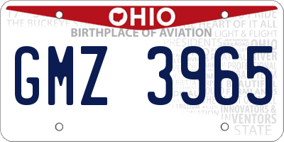 OH license plate GMZ3965