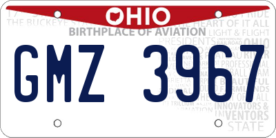 OH license plate GMZ3967
