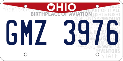 OH license plate GMZ3976