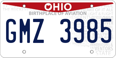 OH license plate GMZ3985